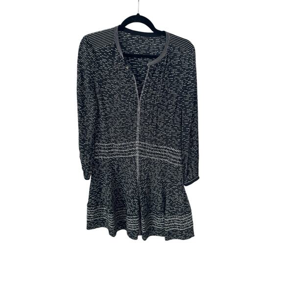 Burberry Black White Swingy Mini Dress Long Sleeve Swiss Dot Silk Small/4-6 - Picture 1 of 12